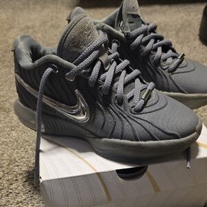 Nike LeBron Charcoal Sneakers with Metallic Highlights